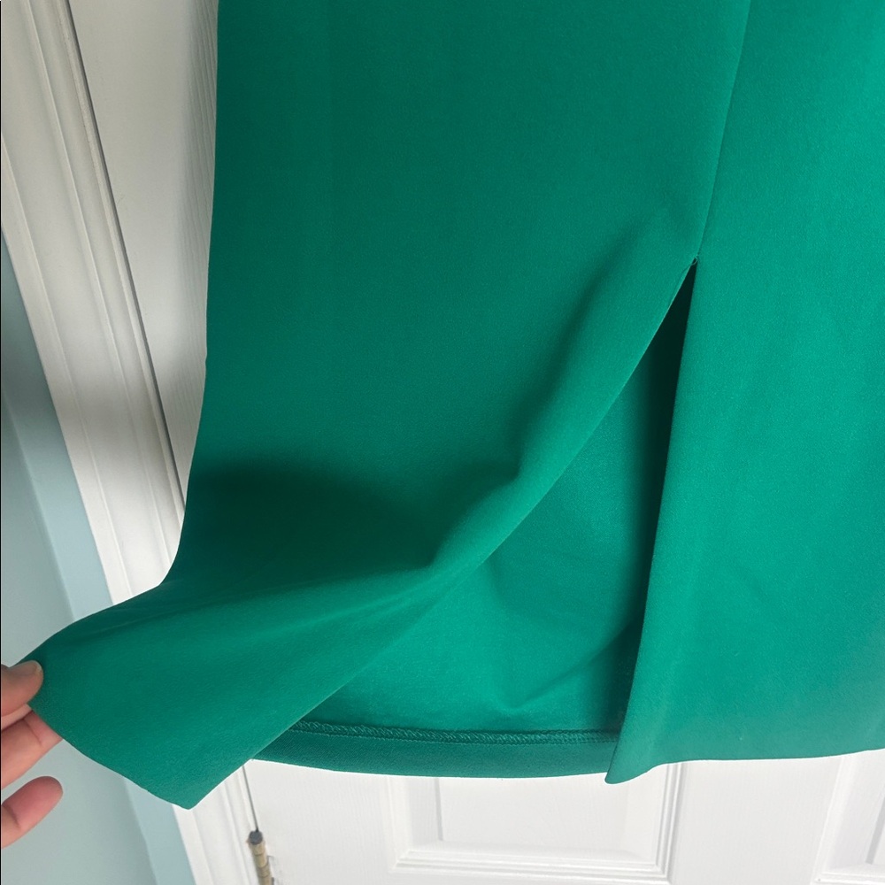 Zara ruched waist emerald green midi dress - Picture 11 of 13